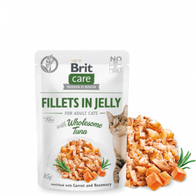 Суперпремиум мокра храна за котки Brit Care cat delicate fillets in JELLY wholesome Tuna пауч с филе от риба тон в желе